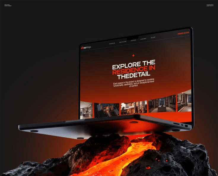 A laptop displaying a website design, part of the technology range supplied by Techno Hub